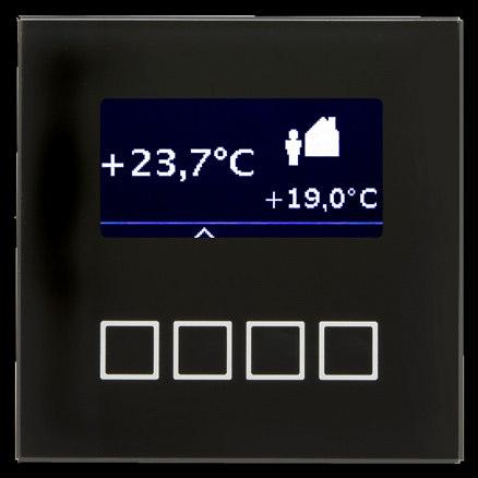 +50 C. Der MDT Glas Raumtemperaturregler erfasst die Raumtemperatur und löst abhängig von der Parametrierung KNX/EIB Telegramme aus.