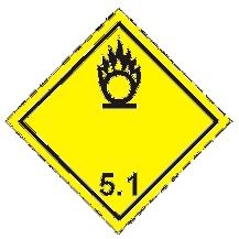 Gefahrzettel und Großzettel (Placards) Gefahreneigenschaften Zusätzliche Hinweise (1) (2) (3) Entzündend (oxidierend) wirkende Stoffe 5.1 Organische Peroxide 5.