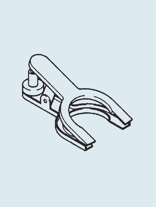 screw Pinces à fourche pour joints sphériques avec vis de fixation Pinzas de horquilla para rótulas con tornillo de fijación Für Schlauch -AD For hose connection O. D.