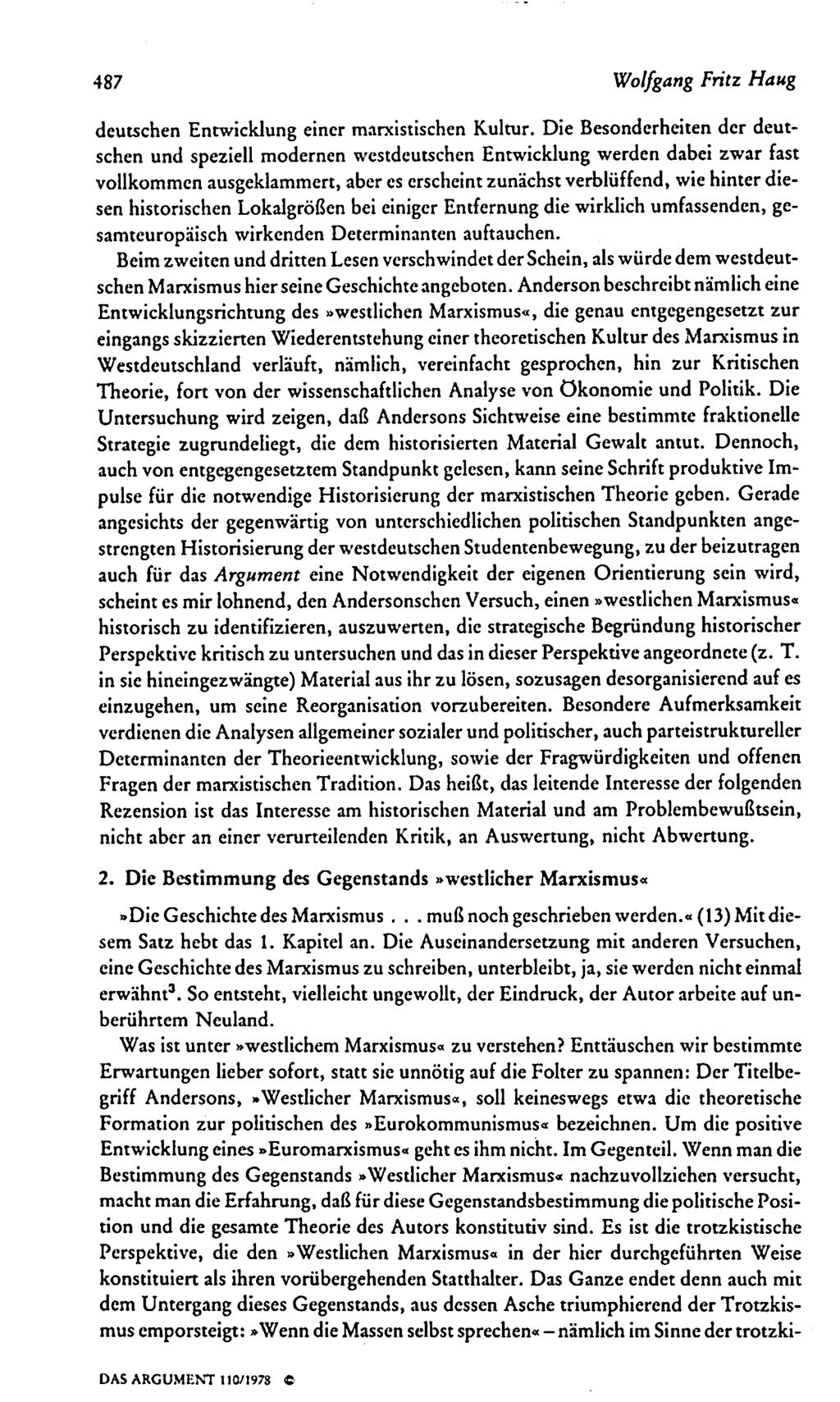 487 Wolfgang Fritz Haug deutschen Entwicklung einer marxistischen Kultur.
