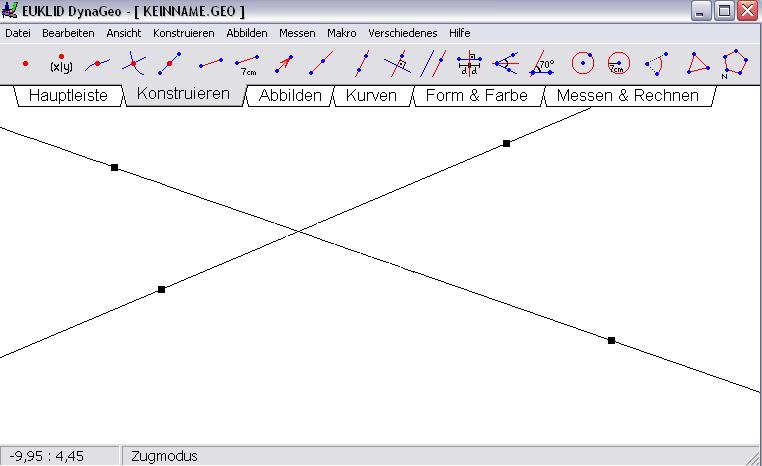 Zeichne eine Strecke AB und konstruiere mithilfe von Kreisen die Mittelsenkrechte dieser Strecke.