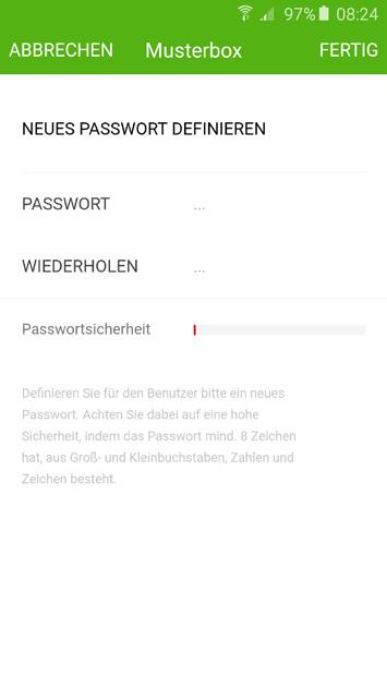 DEUTSCH 0 Neues Passwort eingeben