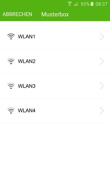 7 8 9 Gewünschtes WLAN- Netzwerk 0 Passwort eintragen und mit