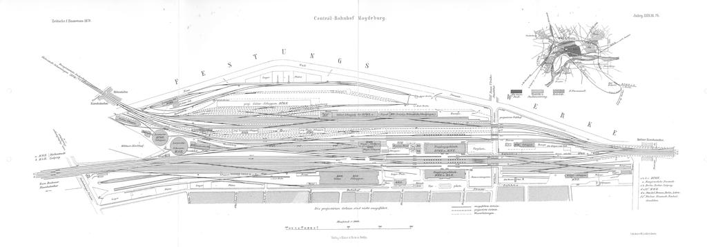 Plan Central-Bahnhof Magdeburg, Zeitschrift für Bauwesen