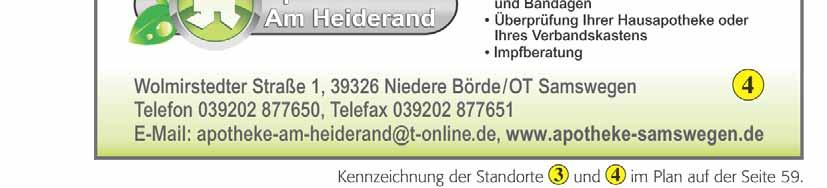 Börde/OT Groß Ammensieben Telefon 039202 6394, Telefax 039202 52235 E-Mail: mauritius_apotheke@t-online.de, www.