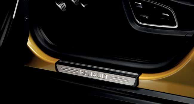 Die Schutzbeschichtung aus Edelstahl mit Renault Schriftzug schont zudem den Einstiegsbereich Ihres Fahrzeugs. Set, bestehend aus zwei Einstiegsleisten (rechts und links).