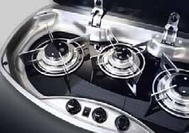 CRAMER Kochfeld optimal geschützt Kochen mit zwei oder drei Flammen auf engstem Raum die Kochmulden von SMEV und Dometic CRAMER machen s möglich.