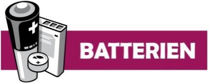 Elektro-Altgeräte Batterien, Akkus und Knopfzellen für z.b.