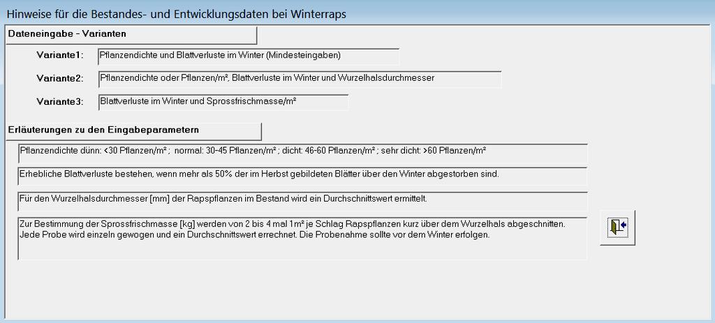 Möglichkeiten der Berücksichtigung der Entwicklung des Rapsbestandes bei der N-Düngebedarfsermittlung mit BEFU nicht so