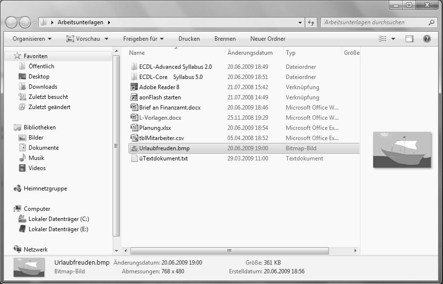 Das Betriebssystem PC EINSTEIGER Ordnerfenster Dateifenster Beispiele für Desktop-Symbole Ordner Dateien Verknüpfung Programm mit Dateien mit