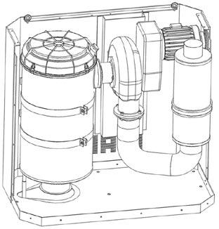 Die Schmutzpartikel werden mit einem Späneförderer in einen Spänebehälter transportiert und das gereinigte Kühlmittel über einen Rücklauf wieder der Maschine zugeführt.