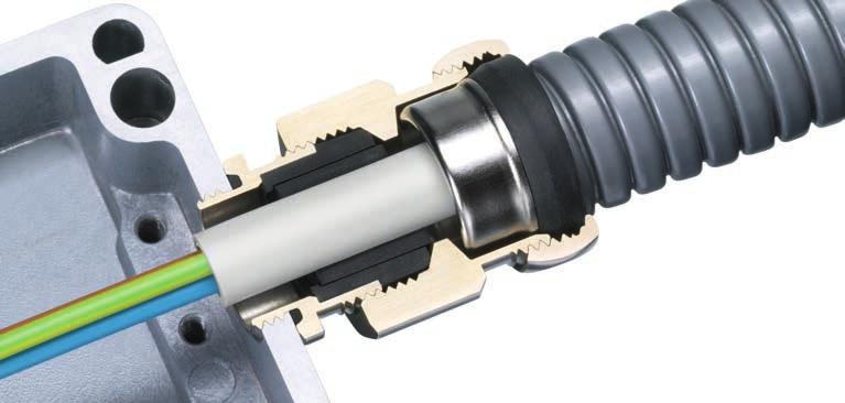 AGRO Kombi-Schlauchverschraubung aus Messing AGRO Combination conduit glands nickel-plated brass AGRO Kombi-Schlauchverschraubungen sind eine optimale Lösung, wenn Sie Kabel in einem Schutzschlauch