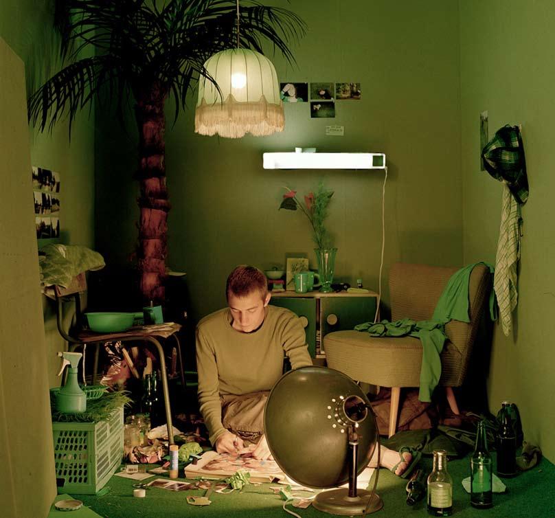 Das grüne Zimmer Livingroom Green Rauminszenierung, 2005.