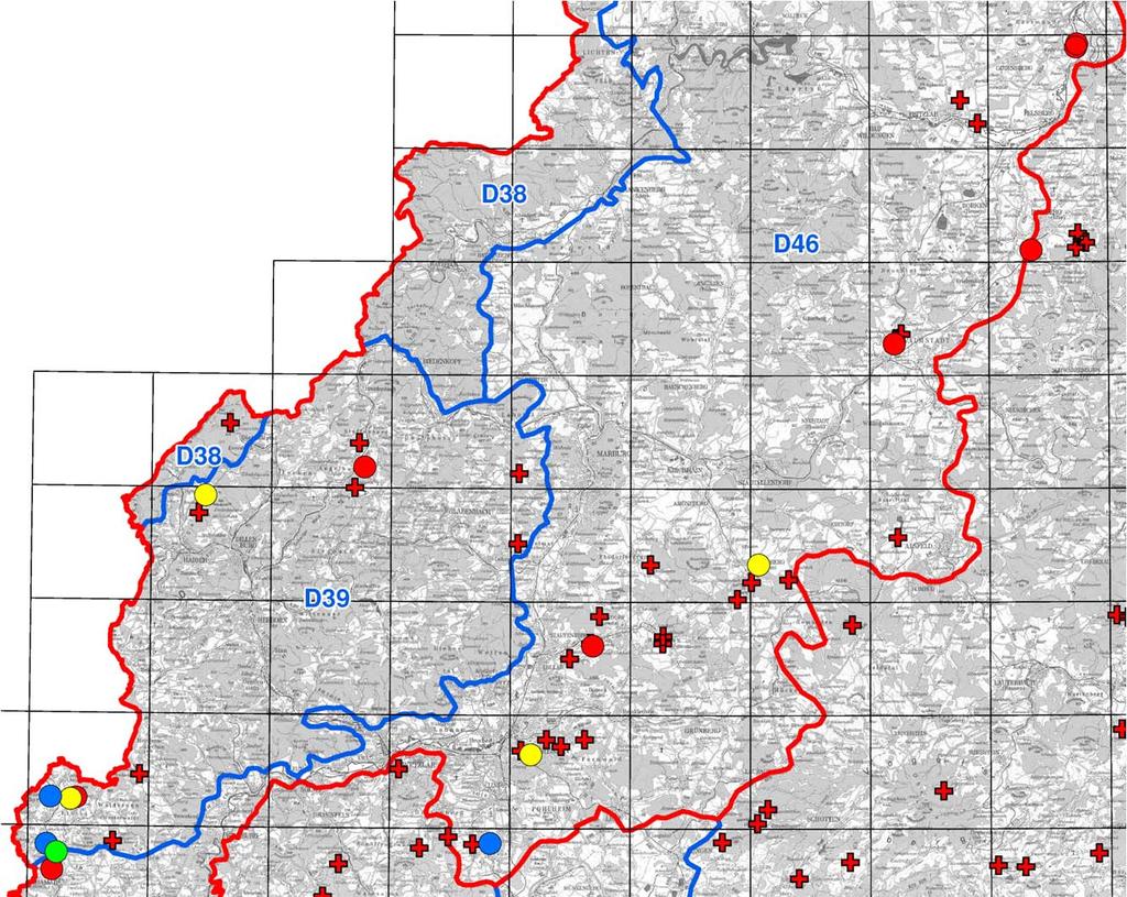 Naturräume D39, D46 Westerwald, Westhessisches