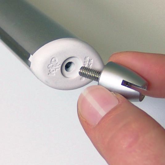 put through the cable, fix with allen screw. cable thickness: max. Ø1,8mm.