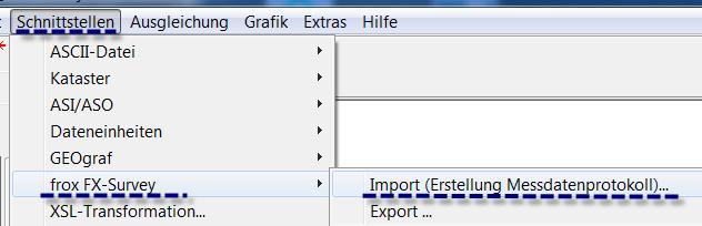 Seite: 8(17) Messdaten aus frox FX S-Kataster in KAVDI importieren: Die Daten, die mit frox FX S-Kataster aufgemessen wurden, werden nun in KAVDI weiterverarbeitet.