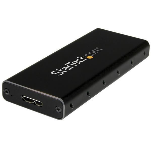 M.2 NGFF SATA Festplattengehäuse - USB 3.1 (10Gbit/s) mit USB-C Kabel Product ID: SM21BMU31C3 Mit diesem kompakten M.