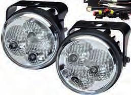 LED-Tagfahrleuchten-Set mit schwarzem Aluminium-Gehäuse und