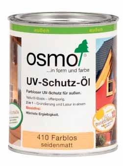 OSMO Color Natürliche Holzanstriche für Aussen UV-Schutz-ÖL EXTRA Perfekter Sonnenschutz für Ihre Holzfassade Der erste farblose UV Schutz für den Außenbereich > Besonders empfohlen für Holzfassaden,