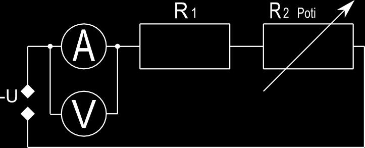 1 Widerstandsmessung 1.1 Messung des Innenwiderstands R I i des µa-multizets Für die Messung des Innenwiderstands bauen wir die Schaltung wie in der Aufgabenstellung beschrieben auf.