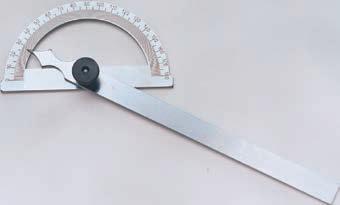 ß 37006 Winkelmesser 0 Mit Gradeinteilung 0-180 und Feststellschraube. Normalstahl verchromt, Skala blendfrei mattverchromt.