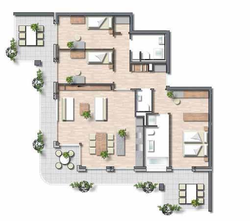 20 m 4-Zimmer Wohnung - WE 06 I 1 Obergeschoss Wohnfläche: 4-Zimmer ca.107.35 m² Wohnung I Top 06 I 1.