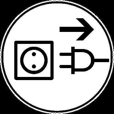 GEFAHR Elektrische Spannung Gefahr eines elektrischen Schlages Spannungszuführung unterbrechen. Stecker abziehen. a) Trennen Sie das Gerät bei allen Arbeiten vom Netz.