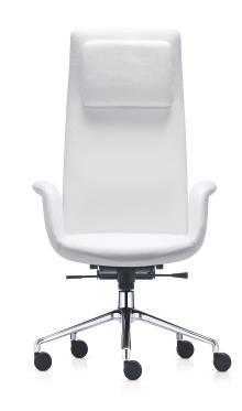 Komplett gepolstert die Armlehnen inklusive kombiniert fenix den Komfort eines Sessels mit den Anforderungen an einen Bürodrehstuhl. Der Flex-Mechanismus sorgt für Dynamik in der Rückenlehne.
