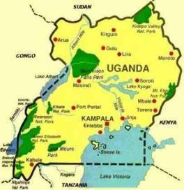 About Uganda Uganda, ist ein Binnenstaat in Ostafrika und grenzt im Norden an den Südsudan, im Osten an Kenia, im Süden an Tansania, im Südwesten an Ruanda und im Westen an die Demokratische Republik
