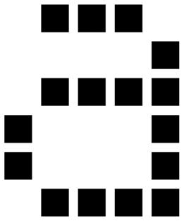 die Pixelstruktur zu verdeutlichen 1, 3, 1 4, 1