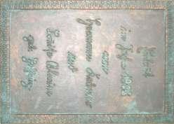 Haustafeln Aurand Bronzetafel 35 x 25 cm Dietzhölztal-Ewersbach Passend zu einem Jugendstilgebäude wurde eine Gedenktafel und ein Klingelschild
