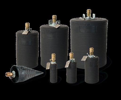 pneumatische Rohrdichtkissen Rohrdichtkissen kurz ab DN 50-300 mm Die Rohrverschlüsse kurz mit ihrer kurzen Bauform eignen sich besonders für das Verschließen von Hausanschlussleitungen.