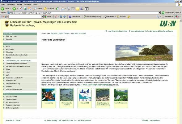 Steckbriefe auf LUBW-Homepage http://www.lubw.baden-wuerttemberg.