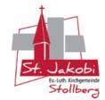 Nichtamtlicher Teil Stollberger Anzeiger Nr. 03 18. ärz 2017 Veranstaltungsorte Evangelisch-Lutherische St.-Jakobi-irchgemeinde Stollberg Pfarrstraße 3 09366 Stollberg Fon: 037296/7070 kg.