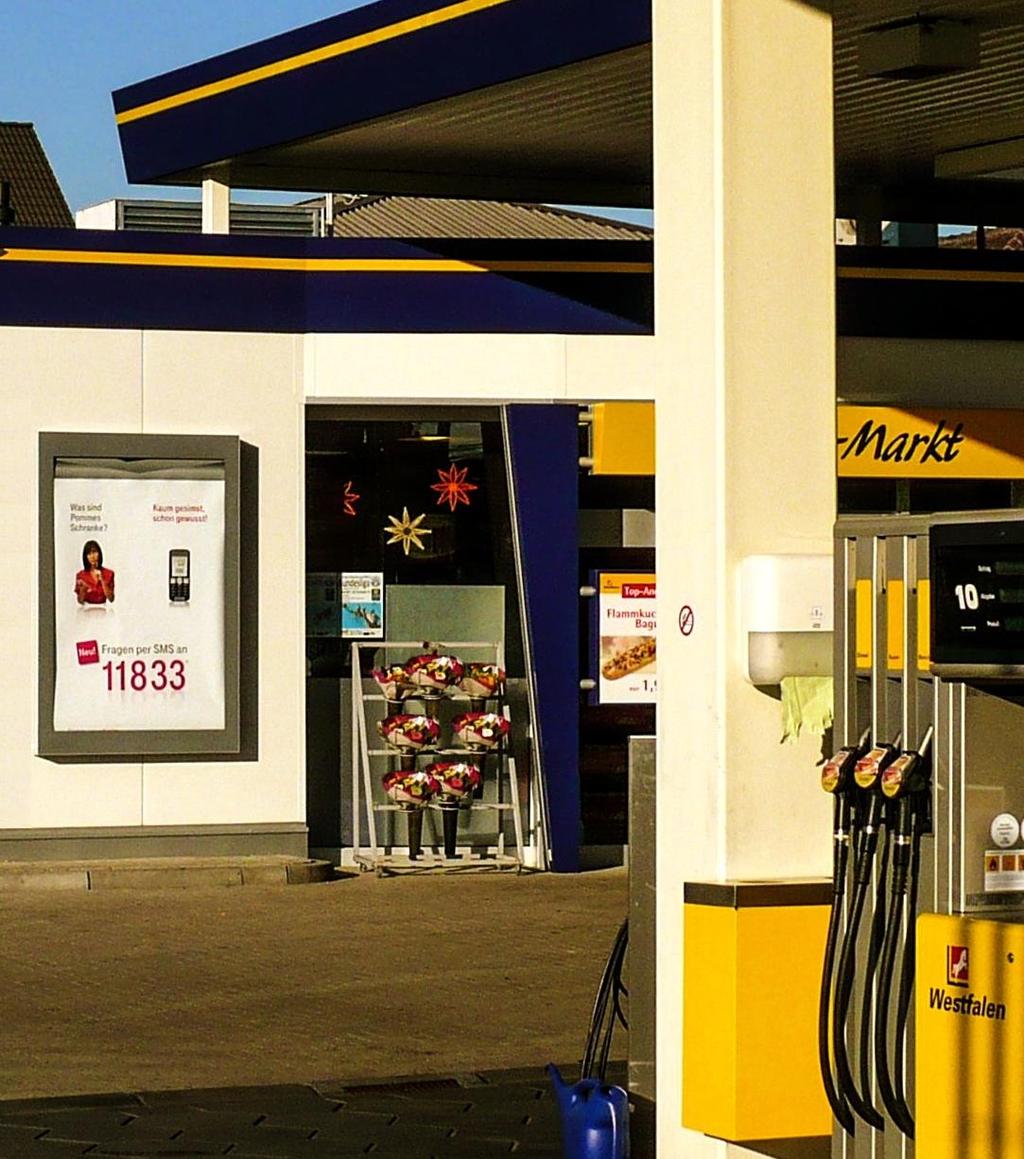 Das Westfalen-Tankstellen-Netz 124 Standorte in Nordrhein-Westfalen und