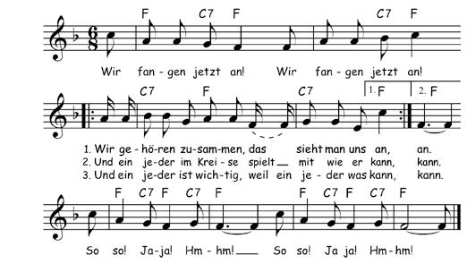 1 Lasst uns beginnen Wir fangen jetzt an 3 Text und Melodie: Fritz B.