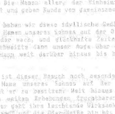 Ein Name ~euch~e~ in der Ferne von Gustav Penner ================================ Ein liebes, kleines Kreisstädchen in der Rheinpfalz ist seit e1l11gen Jahren unsere neue IIHeimat".