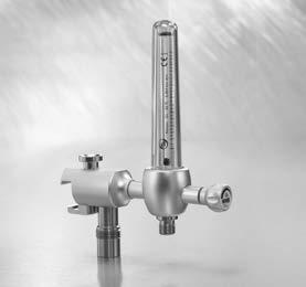 Universalmodule: Gasversorgung Flowmeter, stufenlos regelbar mit Normverschraubung für Aerosolbefeuchter, Sprudelbefeuchter und handelsübliche Aquapackund Einmalbefeuchter, Grundkörper aus eloxiertem
