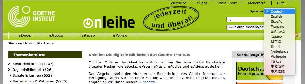 Mehrsprachigkeit Vorbild: Onleihe des Goethe-Institutes Eckhard Kummrow, 2017 21 Unterstützungsangebote I ebook-ratgeber http://cms.onleihe.