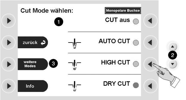 5 Arbeiten mit dem HF-Chirurgiegerät, ein Tutorial Bedeutung des Sternchens Wenn Sie ein Programm ändern, zeigt ein Sternchen neben dem Namen des Programms, dass Sie eine Änderung vorgenommen haben