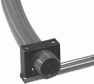 These system supports can be mounted with two screws, so that a robust, anti-rotating conduit support is reached.