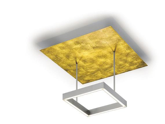 2-SENSOR- DIMMER MIT MEMORY- EFFEKT LED-DECKENLEUCHTE Blattmetall Gold, Platte ca.