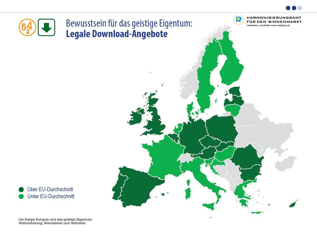 Durchschnittlich 12 % der EU- Bürger haben schon einmal recherchiert, um herauszufinden, ob eine Website mit Download-