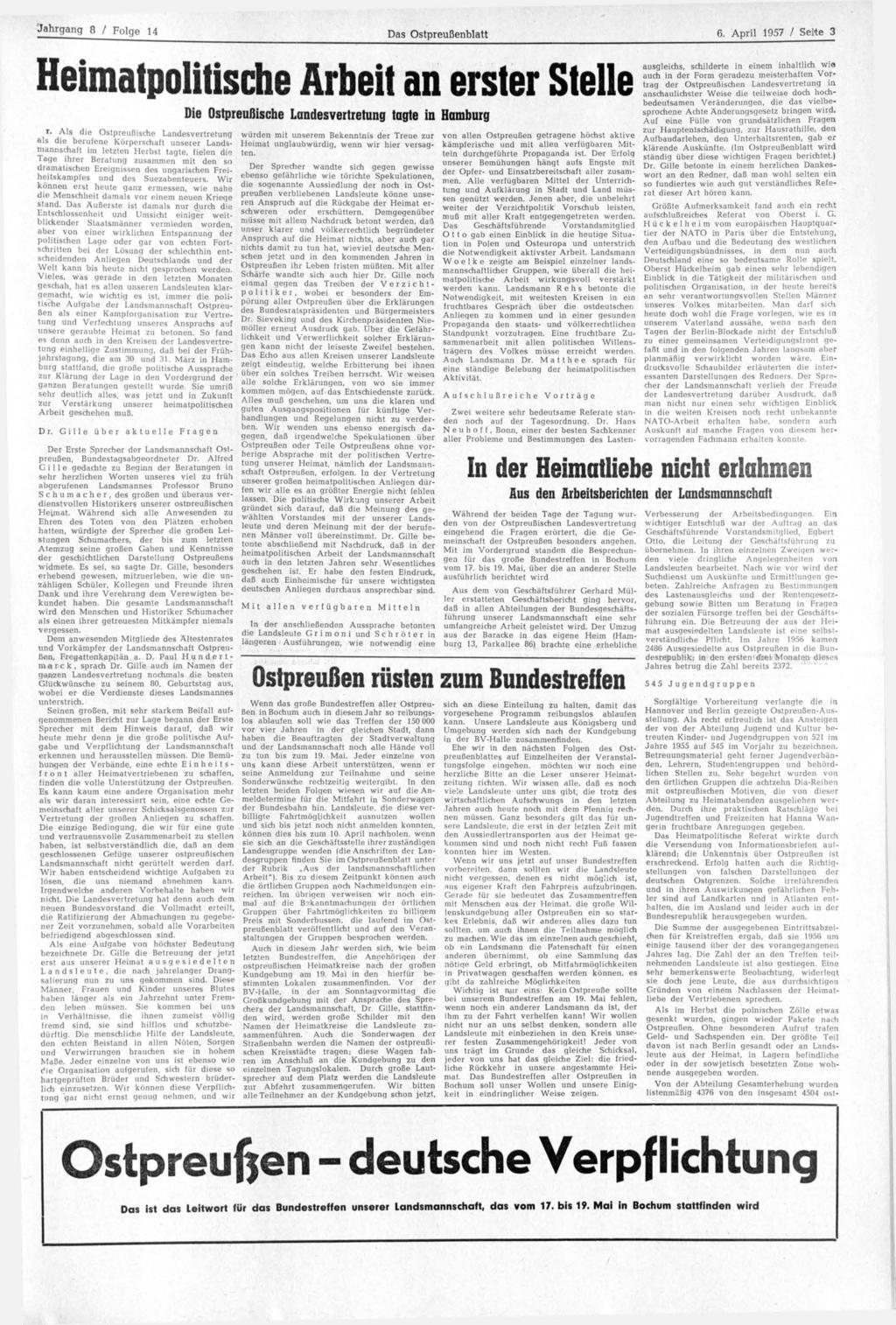 Jahrgang 8 / Folge 14 Das Ostpreußenblatt 6.