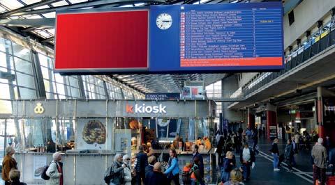 Bahnhof SBB Bern Steckbrief Werbeträger Rail eboard Format 16:9, LED-Screens und LCD-Screens Kleinste Buchungseinheit 1 Tag Inhalt