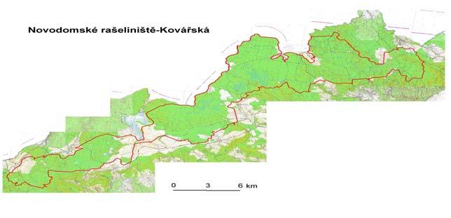 Novodomské rašliniště - Kovářská Fläche: 17 2134 ha Karte Grund des