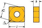GENERL TURNNG Negative basic-shape inserts T-Max P Quadratisch Wendeschneidplatten mit negativer Grundform LLGEMENE DREHERETUNG SO-nwendungsbereich siehe Ende der Tabelle.