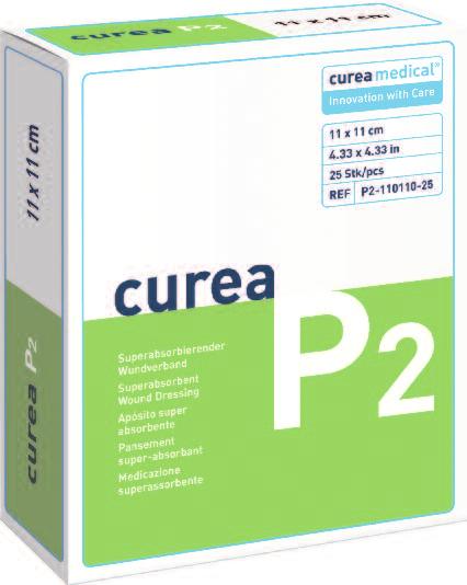 Dank ihrer aussergewöhnlichen Saugkraft reinigt curea P1 auch stark exsudierende Wunden und schafft ein ausgeglichenes Wundklima.