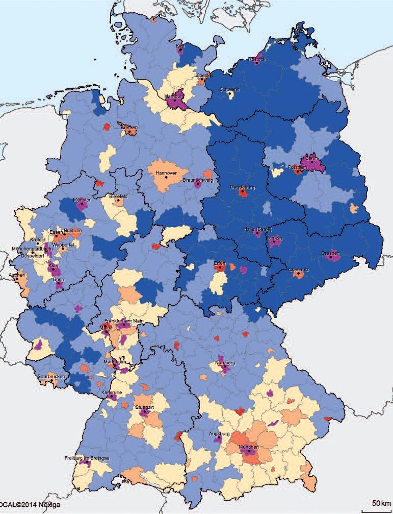 Junge Schwarmstädte in Deutschland Wanderung konzentriert sich auf beliebte Schwarmstädte aggregierte Kohortenwachstumsrate (15 34) Kohortenwachstumsrate Datenbasis: empirica AG (2015):