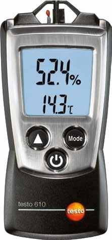 testo 610 Feuchte-/Temperatur- Messgerät testo 610 Luftfeuchte- Messungen im Taschenformat Messung von Luftfeuchte und -temperatur %rf Inkl.